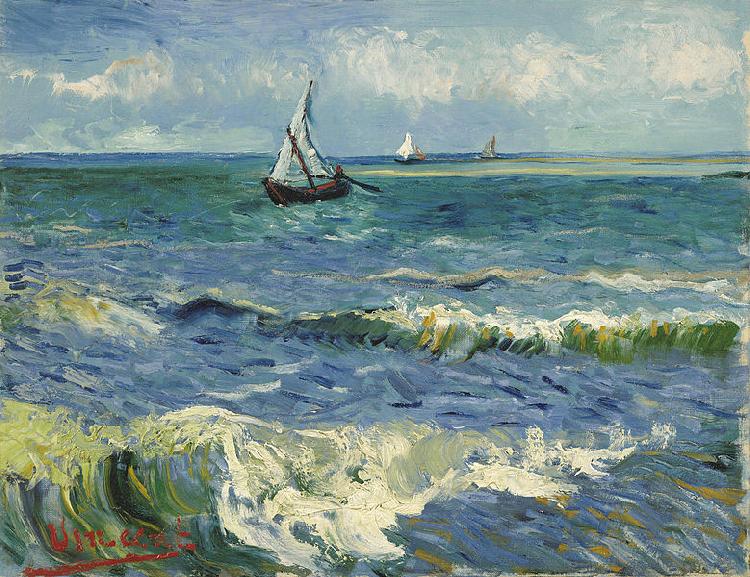 Vincent Van Gogh Zeegezicht bij Les Saintes-Maries-de-la-Mer oil painting image